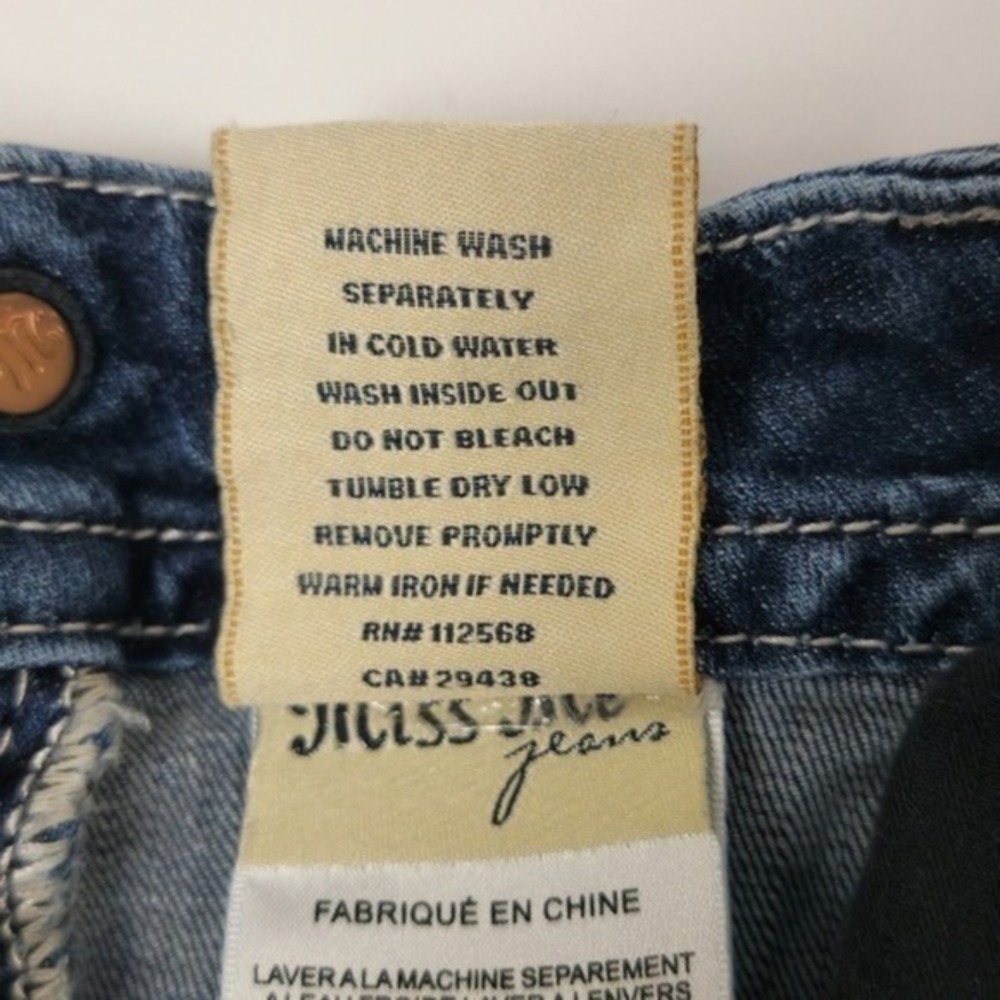 Miss Me Easy Crop Jeans Womens 27 Blue  Mid Rise Southwestern Embellished - Picture 9 of 16